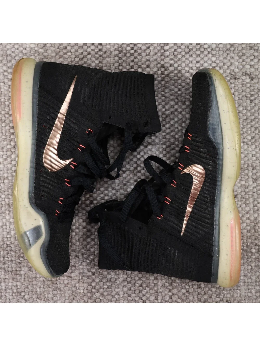 Nike Kobe 10 Elite Rose Gold Mens 10 Basketball Shoes Black High Top 718763-091